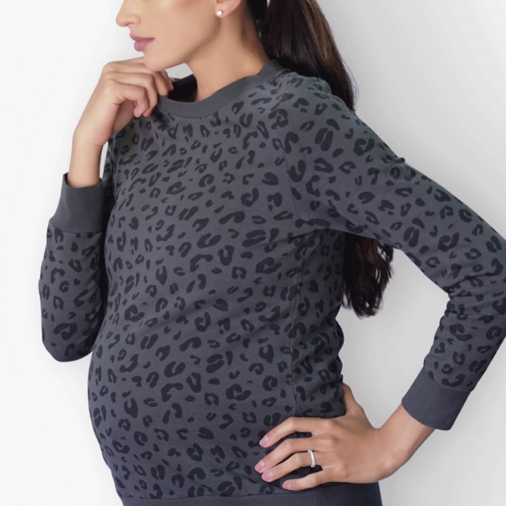 Ingrid & Isabel Cozy Leopard Maternity Sweatshirt